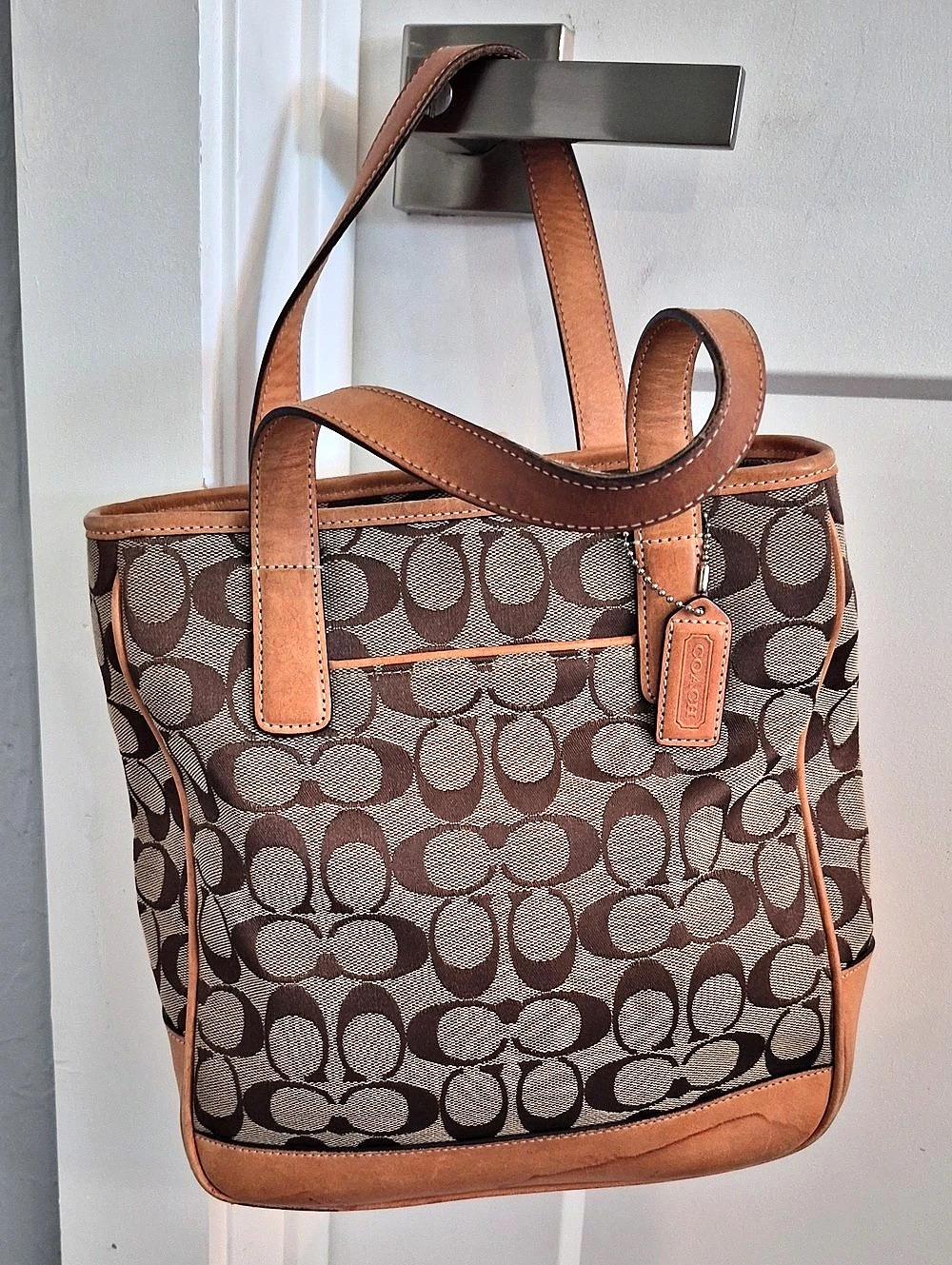 Coach Signature C Small Tote Bag Brown & Tan